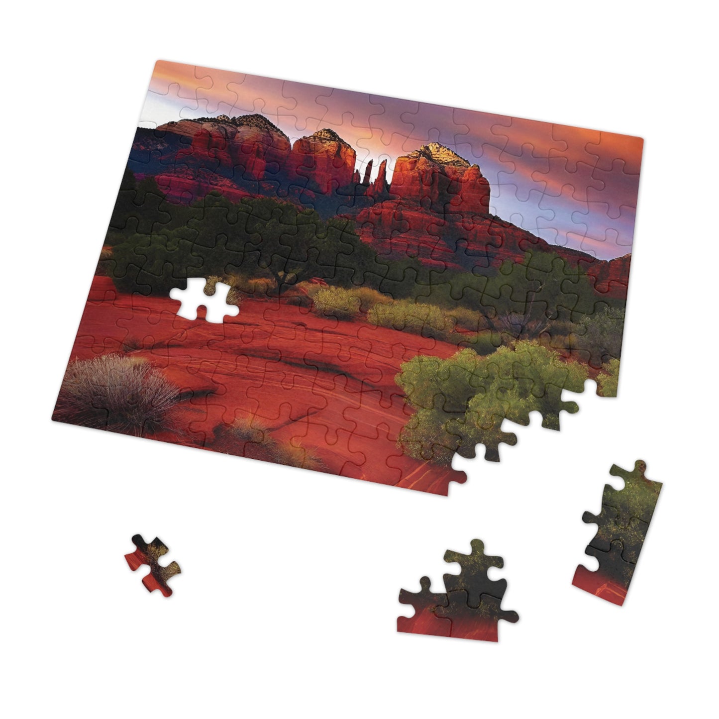 Red Rock formations in jigsaw puzzle