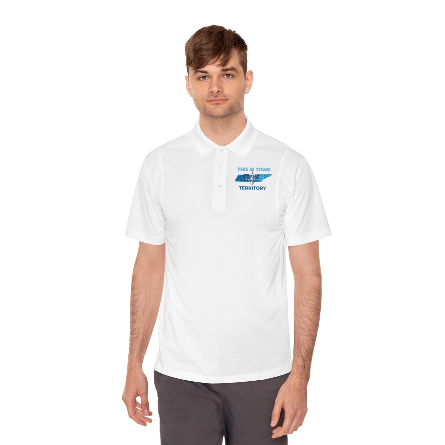 Fan wearing This Is Titan Territory polo