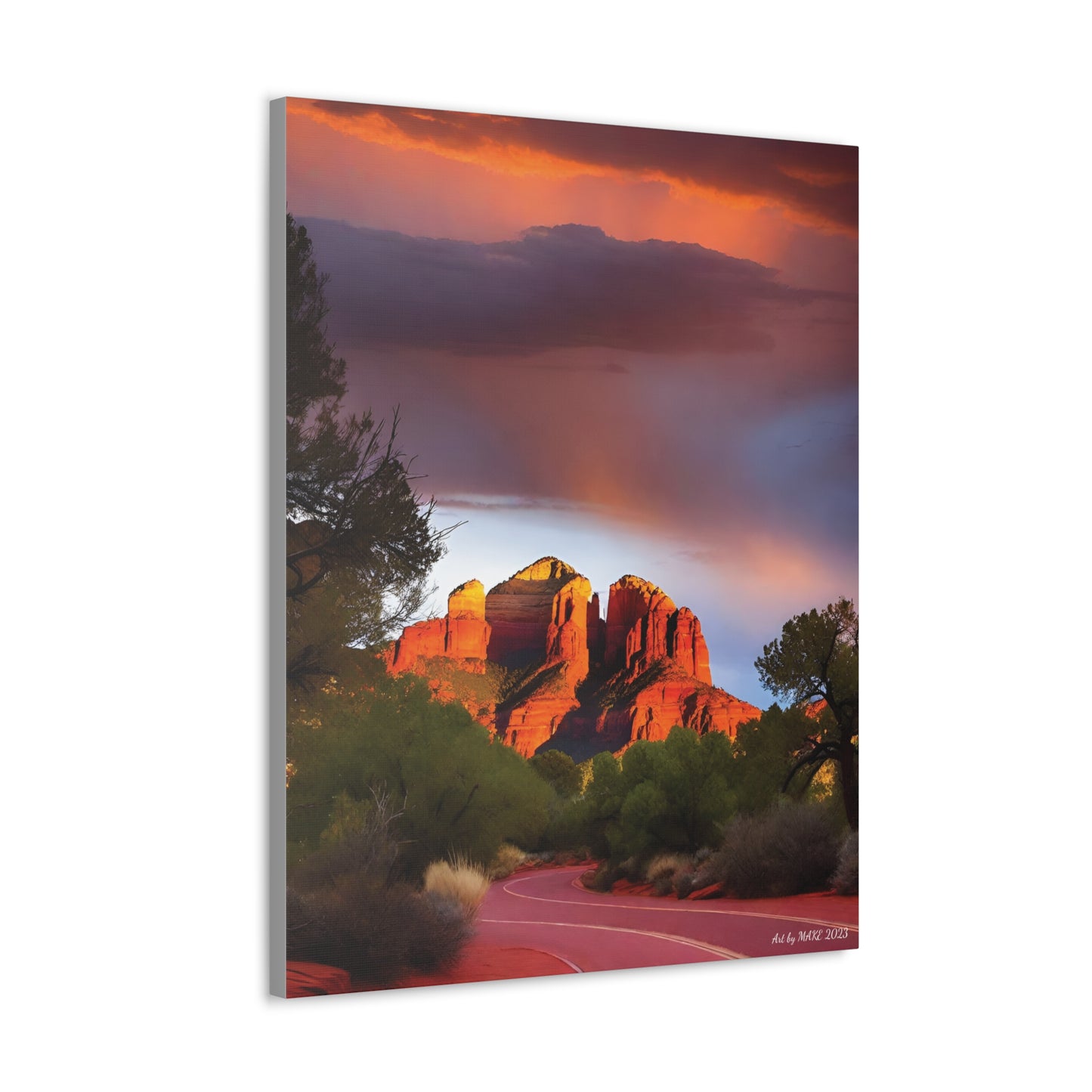 Scenic road in red rock canyon