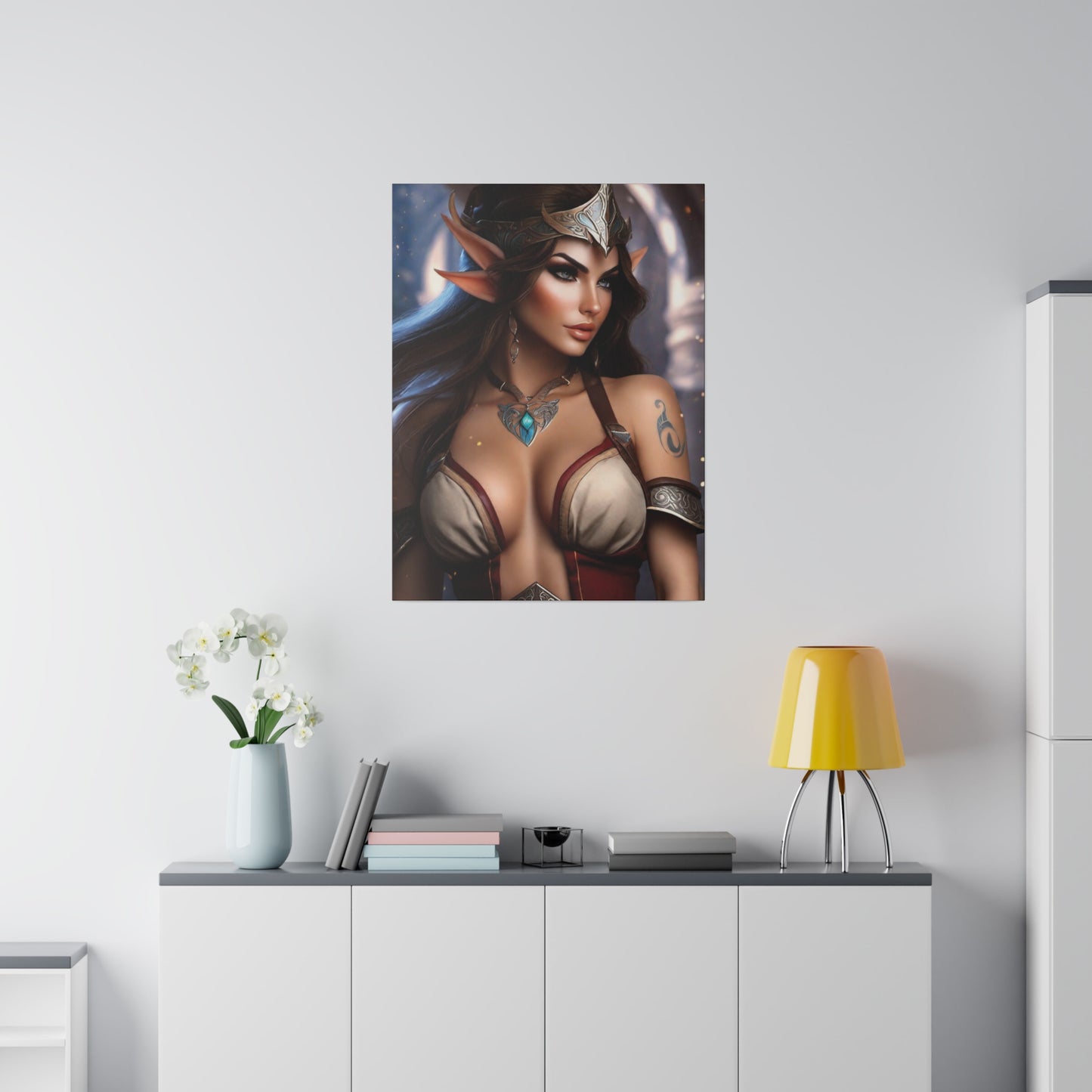 Seductive elf with flowing hair