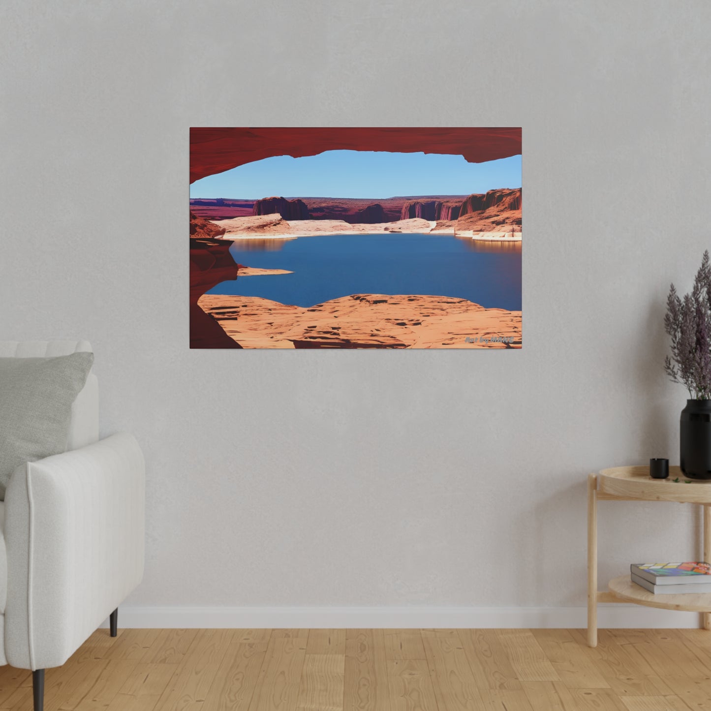 Nature’s rock formations and lake view