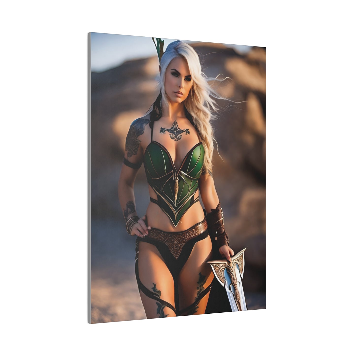 Woman in light armor, digital fantasy