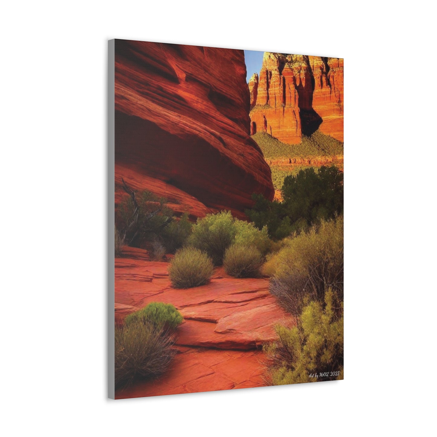 Intricate rock patterns in red hues
