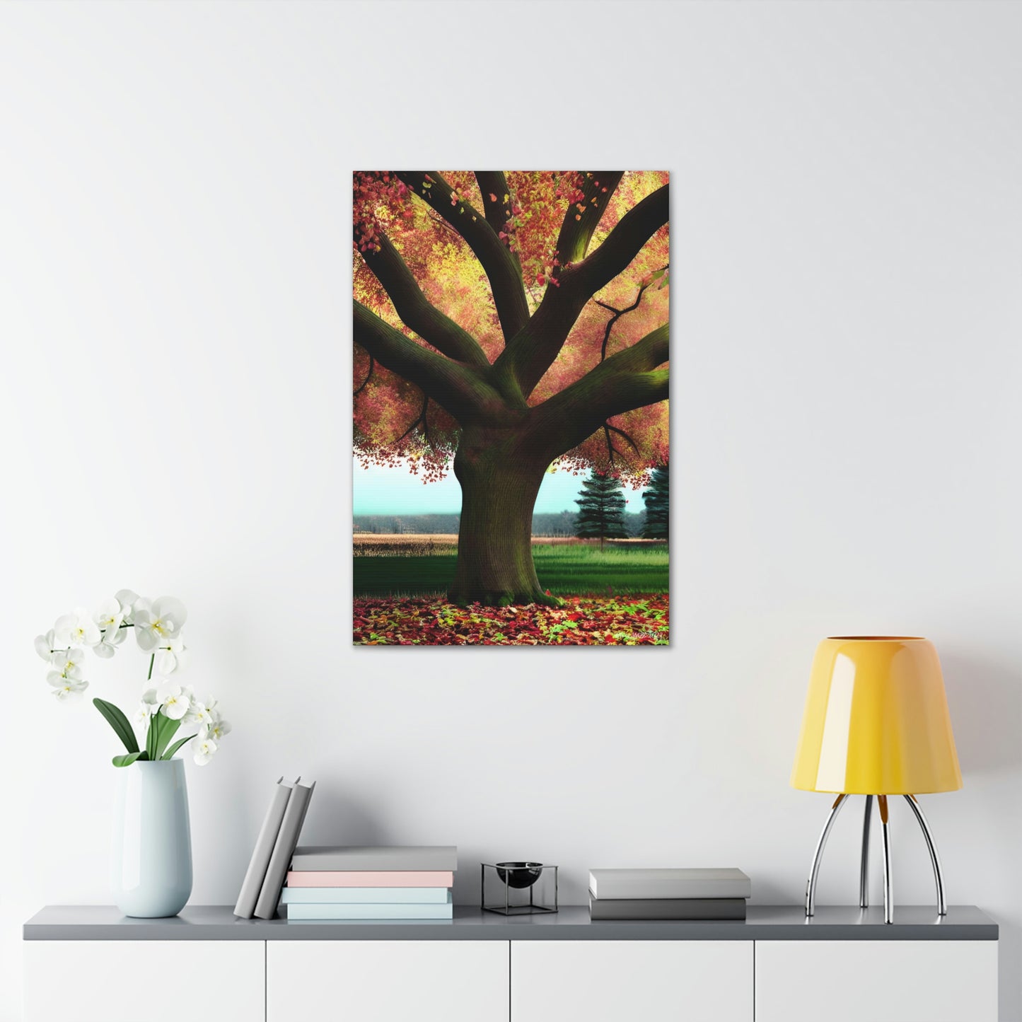 Colorful trees with vibrant fall leaves