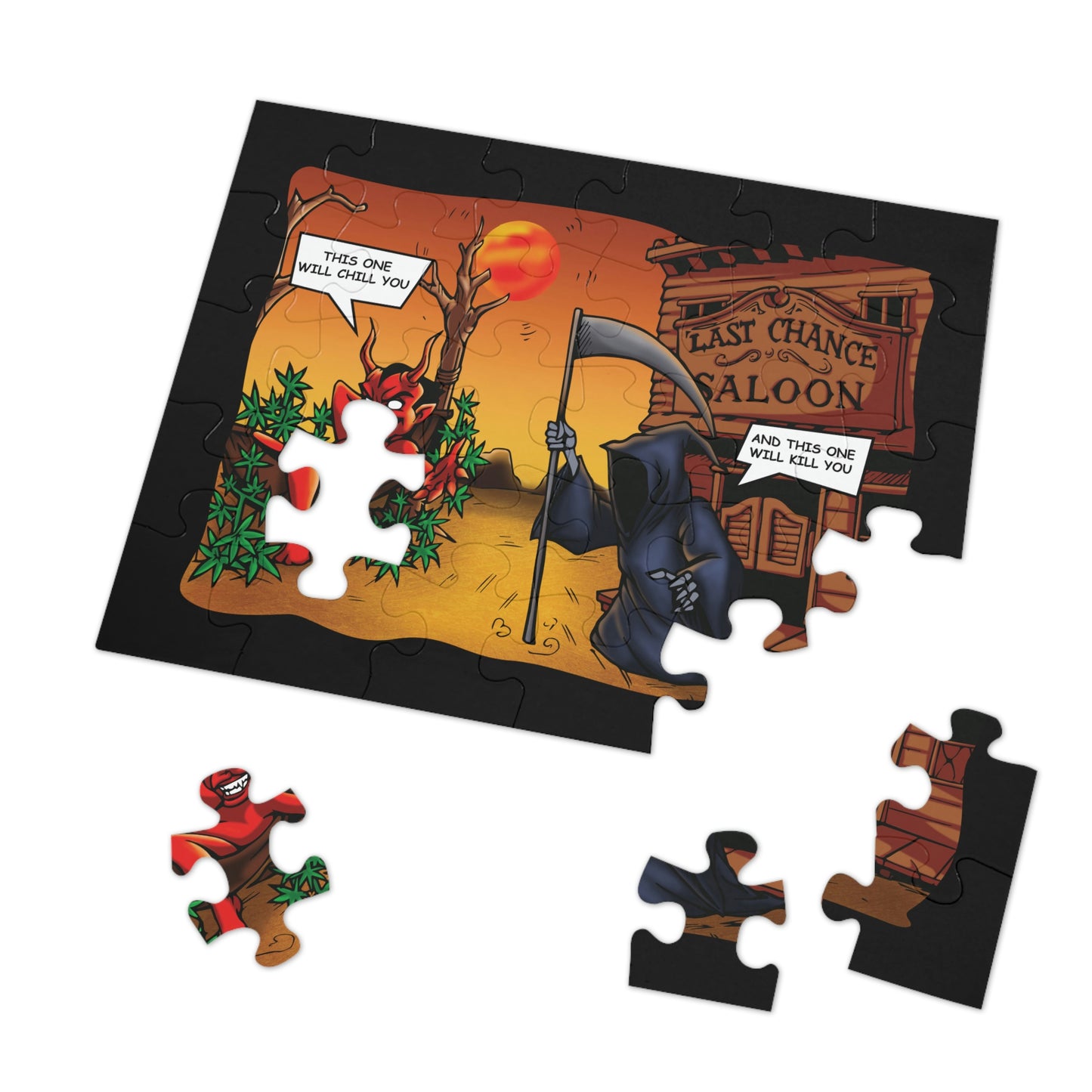 Intricate details of Last Chance Saloon puzzle