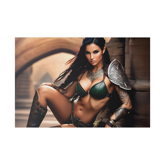Elegant warrior woman fantasy artwork