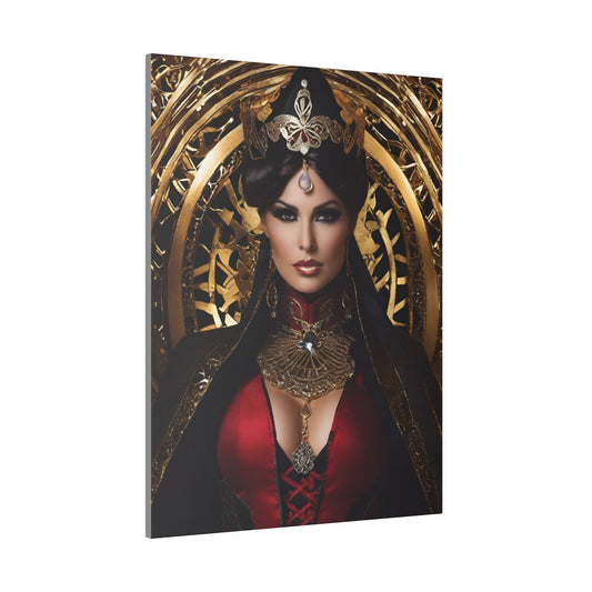 Fantasy artwork of queen in red dress