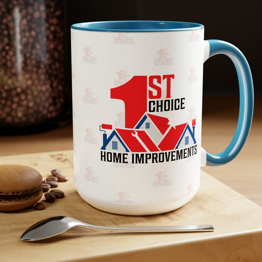 1st Choice Alternative Logo Two-Tone Coffee Mugs, 15oz