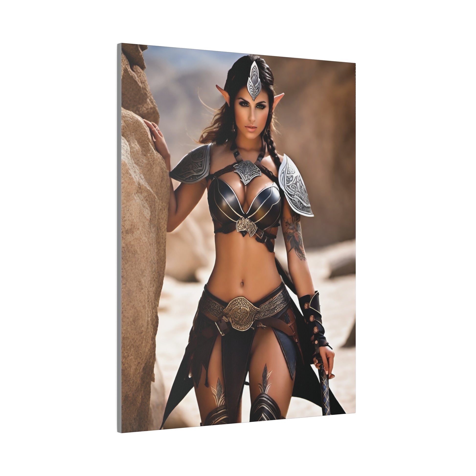 Mystical elf in protective armor art