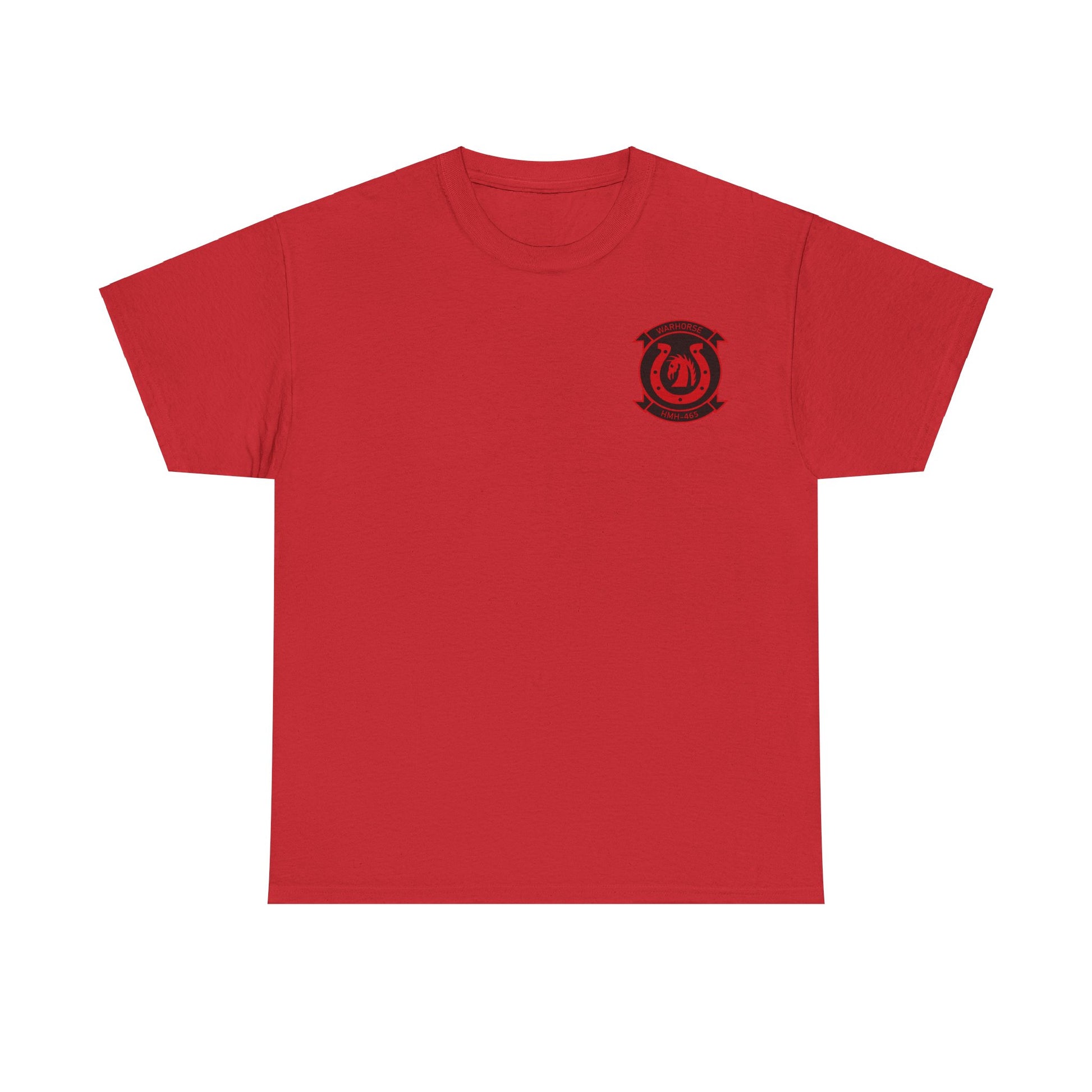 HMH-465 logo printed on left chest of t-shirt