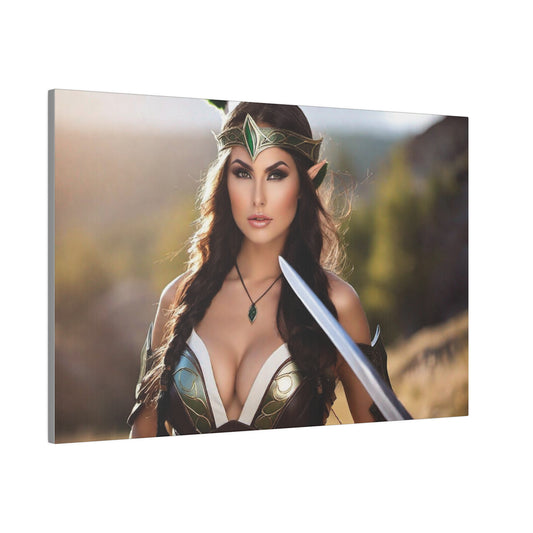 Powerful female warrior digital painting