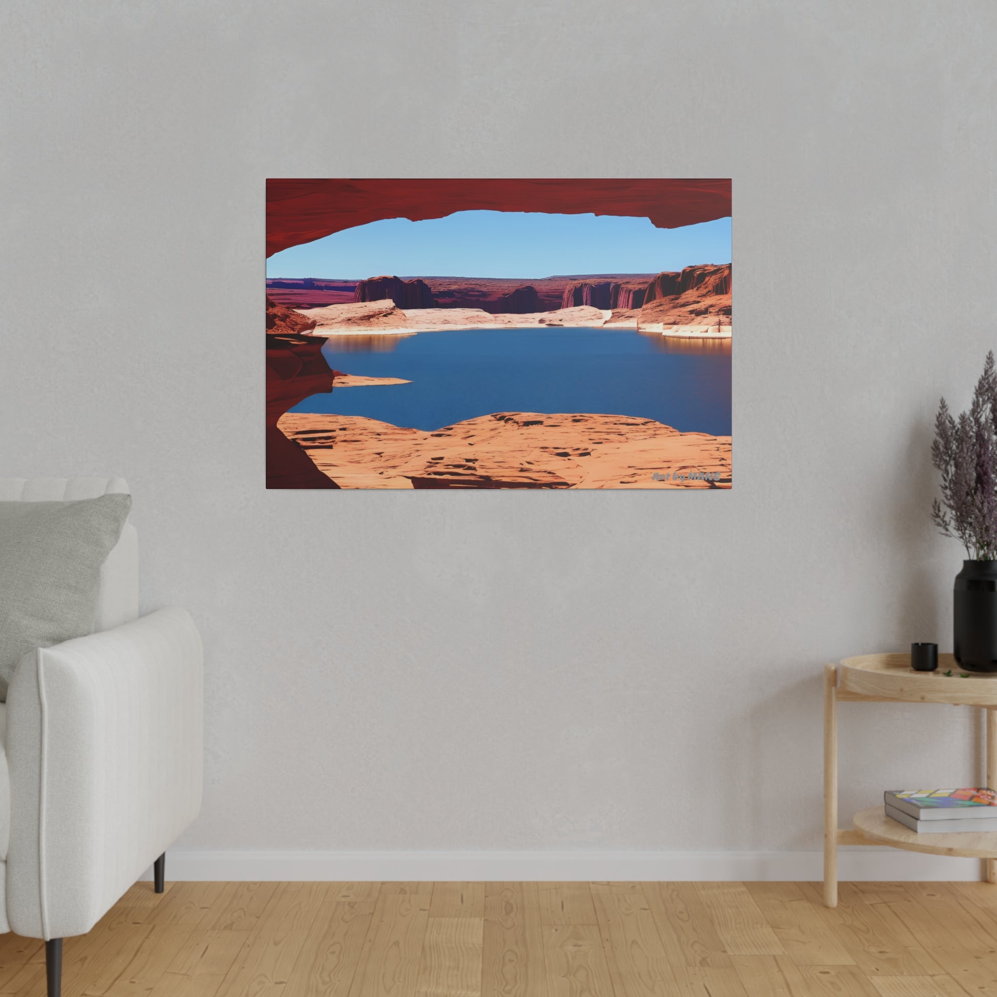 Nature’s rock formations and lake view