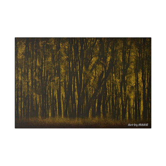 Sunlight through thick forest canopy