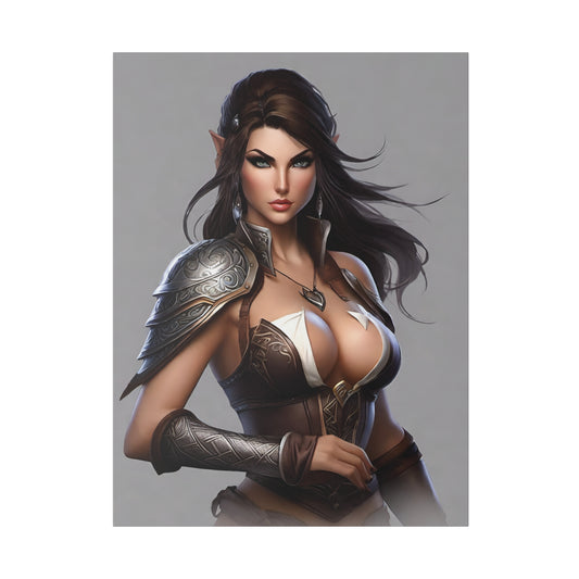Elf woman in seductive leather attire