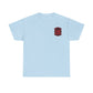 Warhorse emblem on chest of unisex cotton tee