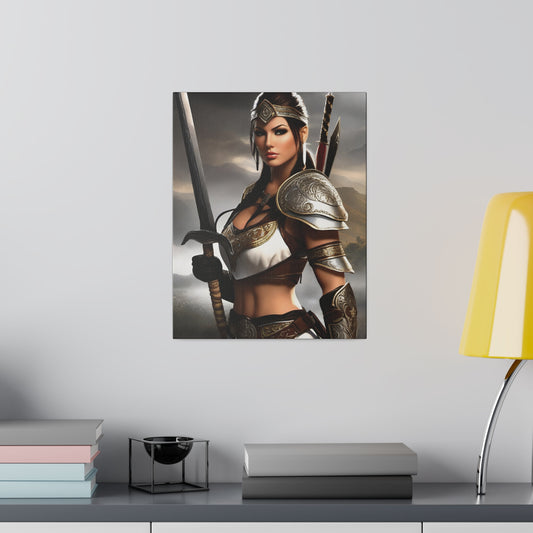 Digital artwork of female warrior in armor