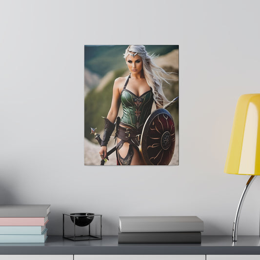 Powerful blond-haired elf with shield