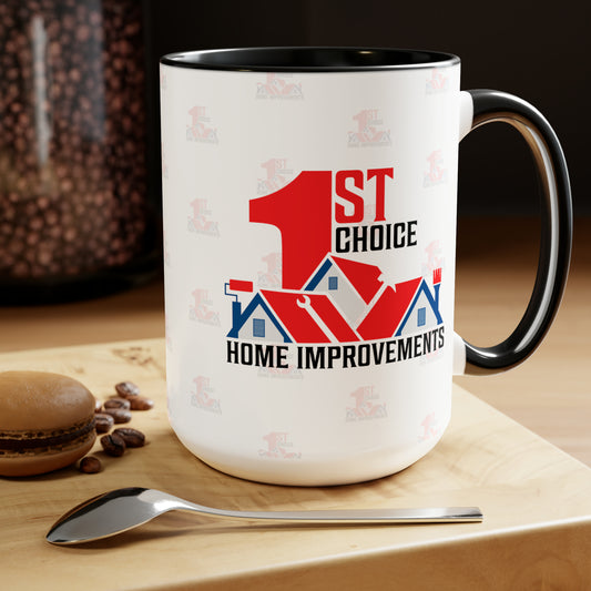 1st Choice Alternative Logo Two-Tone Coffee Mugs, 15oz