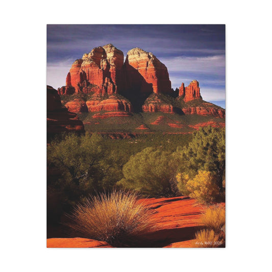 Tall spire in red rock desert