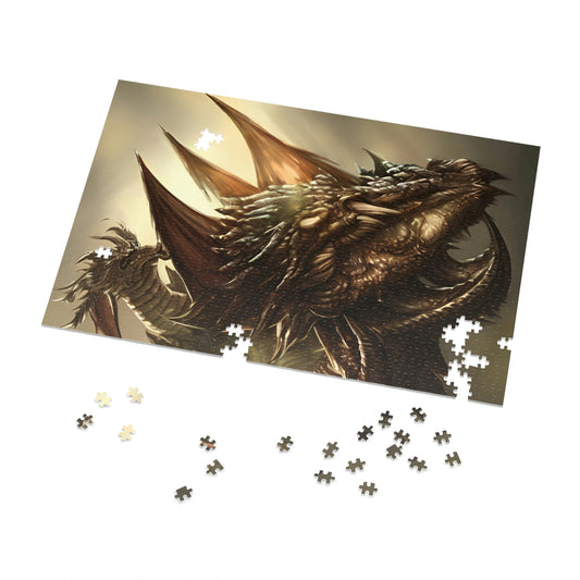 Fantasy dragon jigsaw puzzle with intricate artwork