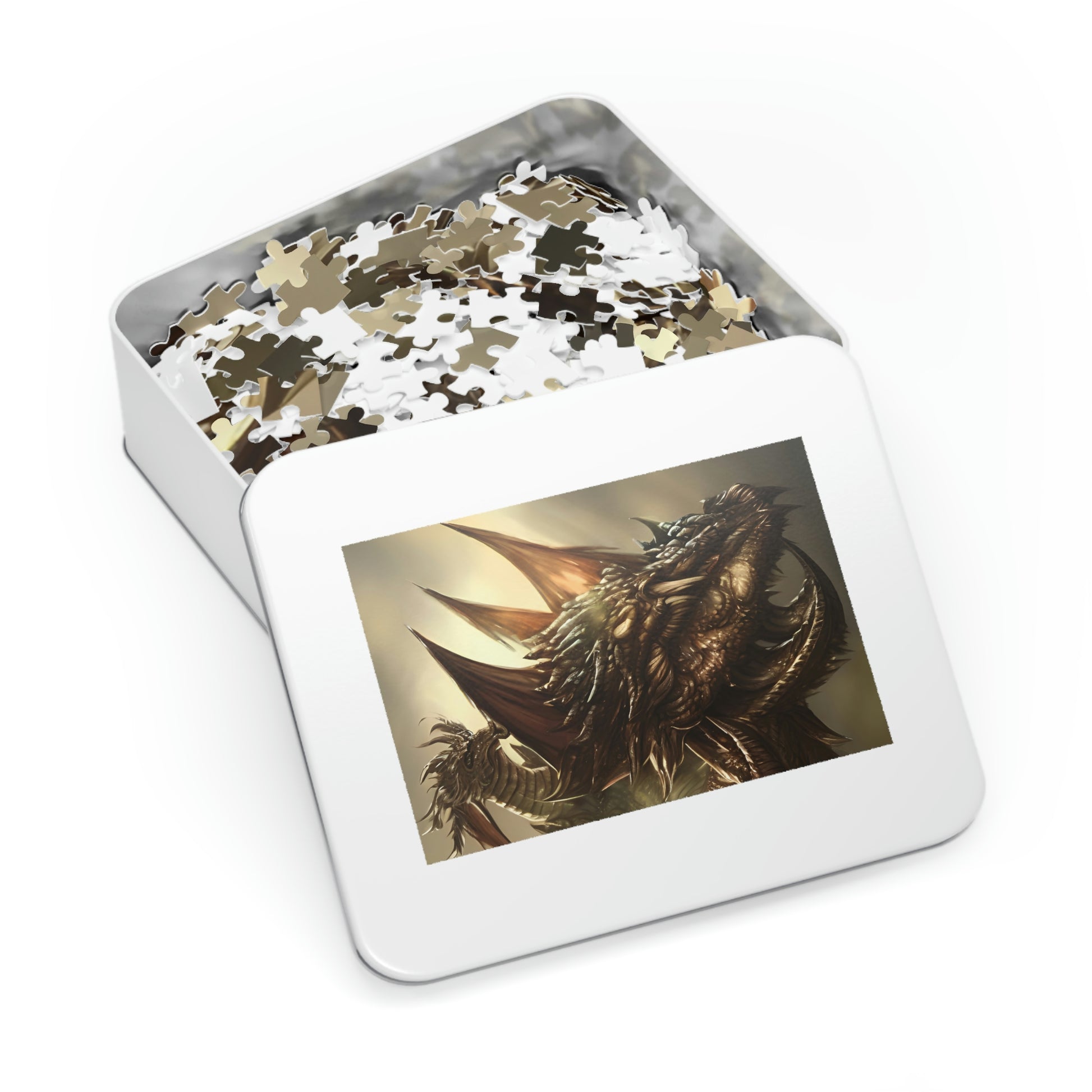Assembling a detailed dragon-themed puzzle