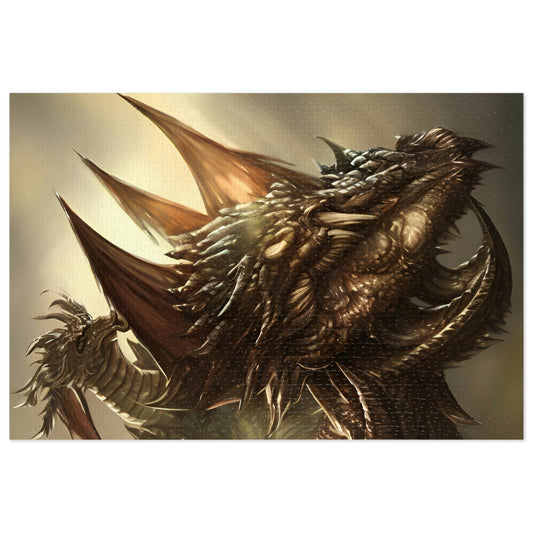 Vivid dragon design featured in a jigsaw puzzle